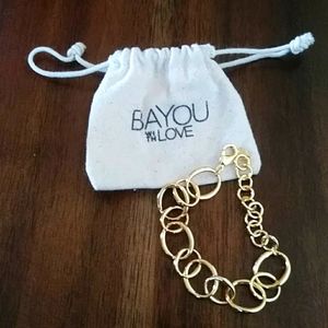 Bayou with Love 14k yellow gold Chain Bracelet
